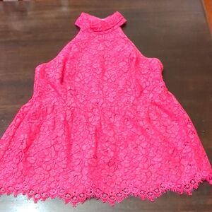 W by Worth Fuschia Lace Peplum Top